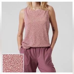 Athleta Mauve Pink Leopard-Print Tank XSP
